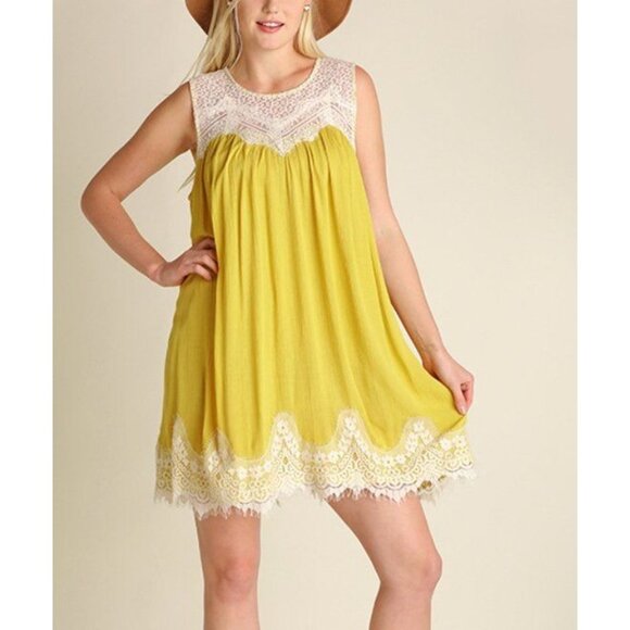 Umgee Dresses & Skirts - Umgee Golden Yellow Boho Dress